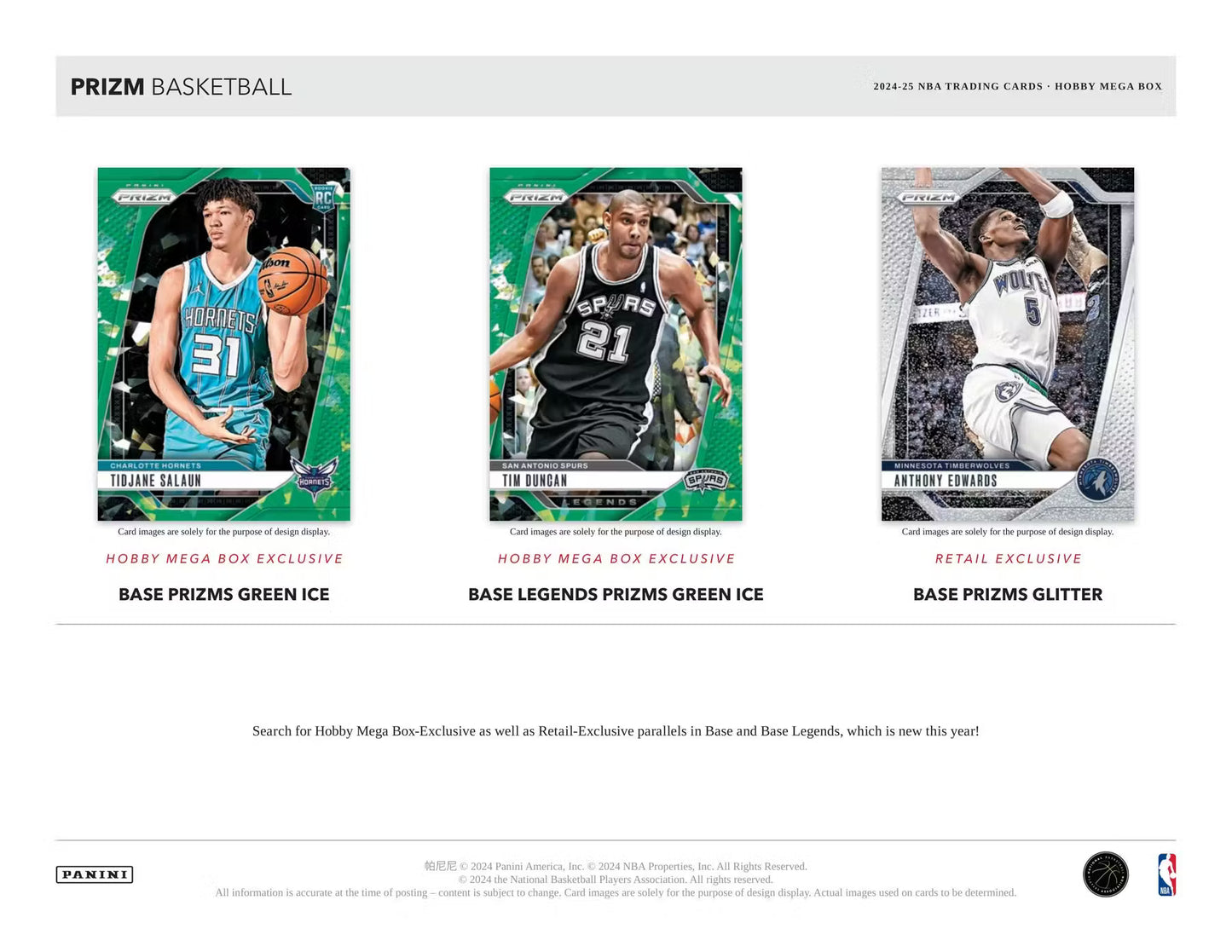 2024/25 Panini Prizm Basketball Hobby Mega Box Green Ice Edition