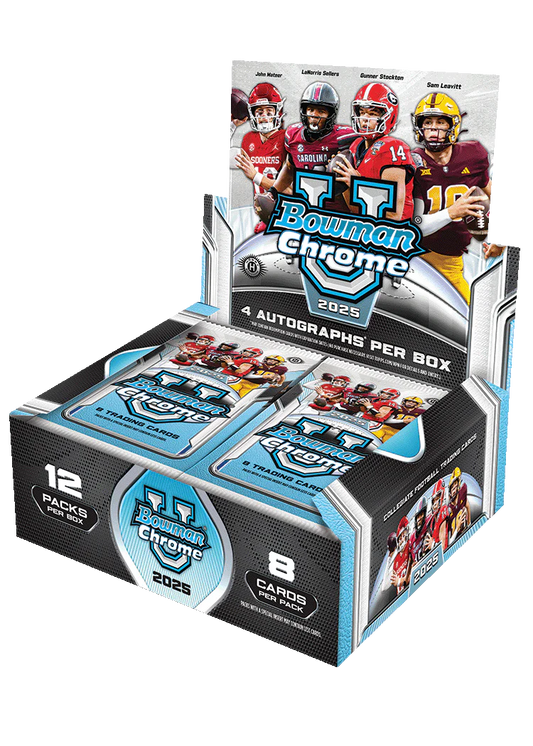2025 Bowman University Chrome® Football Jumbo Box ETA Ships 11/01/25