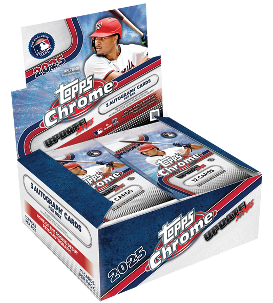 2025 Topps Chrome Baseball Update Series Jumbo Box Précommande Date d'expédition prévue 12/12/25
