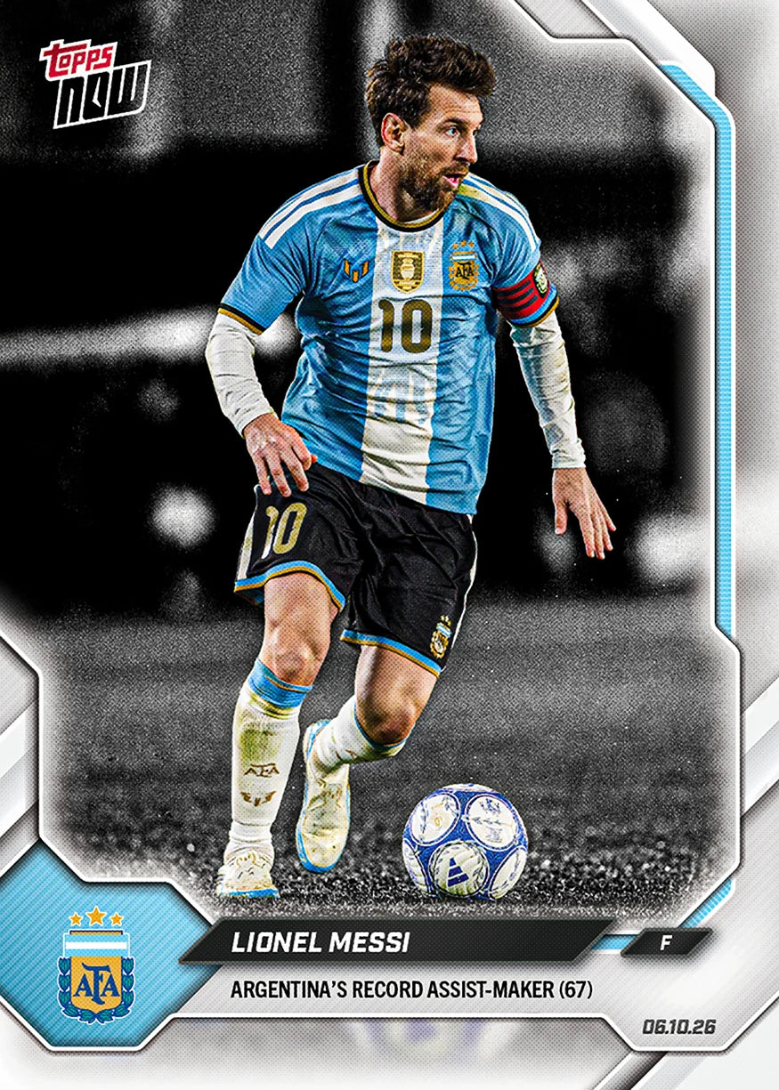 Lionel Messi - 2026 Argentina Topps NOW Final Farewell Pack ETA Ship by Date 11/20/26